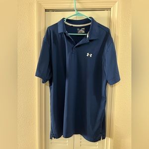 Men’s Under Armour Loose Fit Polo Size XL Solid Navy Color
